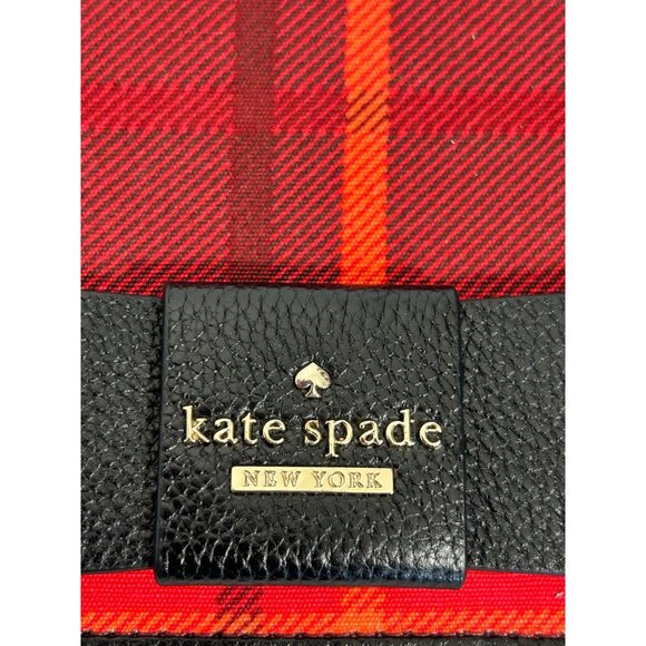 Kate Spade NY Julia Street Tally Plaid Clutch in Red / Black - Picture 4 of 6